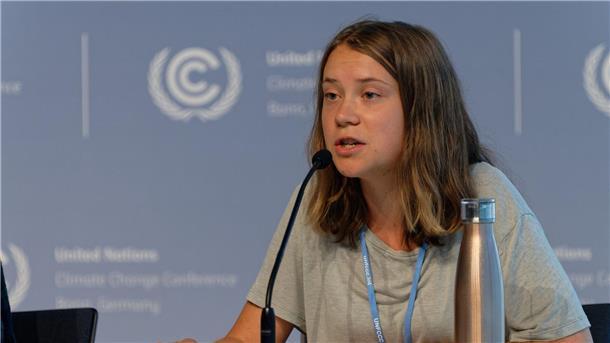 Greta Thunberg bei den UN-Klimaverhandlungen in Bonn.