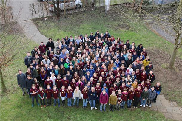 Gruppenfoto der Teilnehmer der Landesrunde der Mathematik-Olympiade in Göttingen.