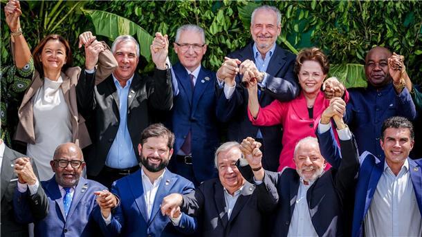 Gute Laune schon vor dem offiziellen Start: Lula und der UN-Chef.