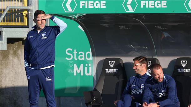 Inklusive Traumtor: Münster schlägt Hertha BSC Hertha-Coach Stefan Leitl hatte wenig Grund zur Freude.