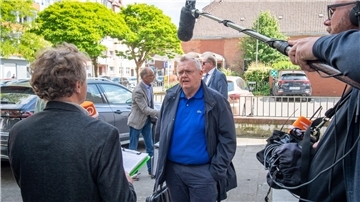 Heute wird es wieder ähnliche Bilder wie zum Start der Koalitionsverhandlungen geben: Torsten Neuhoff (CDU) im Mediengespräch.