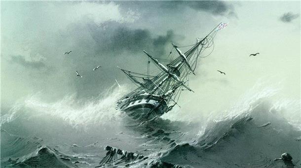 Illustration zum Roman „Die Schatzinsel“.