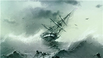 Illustration zum Roman „Die Schatzinsel“.