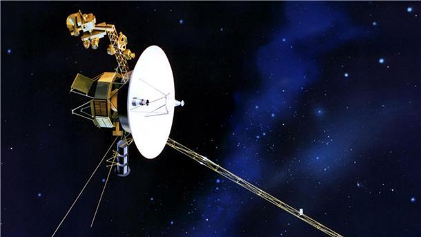 Illustration zur amerikanischen Raumsonde „Voyager 1“.