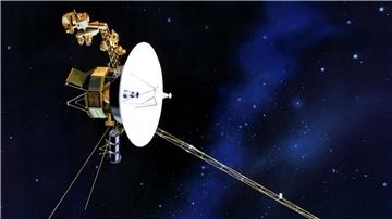 Illustration zur amerikanischen Raumsonde „Voyager 1“.