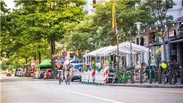 Blick in die Alte Bürger im Juli 2021.