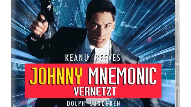 Das DVD-Cover des Films "Johnny Mnemonic» mit Keanu Reeves, der mit seinem Gehirn als Datenschmuggler arbeitet (undatierte Aufnahme). In dem 90er-Jahre-Action-Thriller wird die Gesellschaft in unserem jetzt aktuellen Jahr beschrieben. 