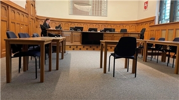 Saal 209 des Landgerichts Stade