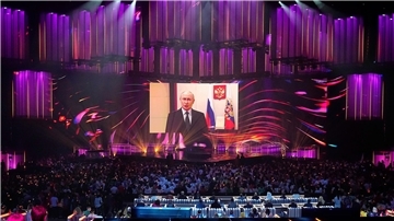 In der Moskauer Konzerthalle Live Arena veranstaltet Russland den Musikwettbewerb Intervision - die Gegenveranstaltung zum Eurovision Song Contest.