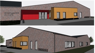 3D-Visualisierung des neuen Kindergartens in Bramstedt