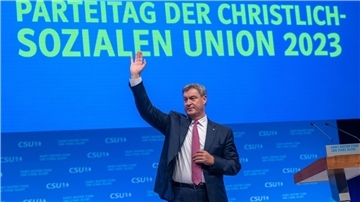 In MÜnchen mit persönlichem Rekordergebnis als CSU-Chef bestätigt: Markus Söder.