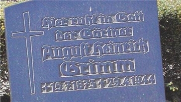 In Selsingen bestattet: Der als plattdeutscher Schriftsteller bekannt gewordene Gärtner August Heinrich Grimm.