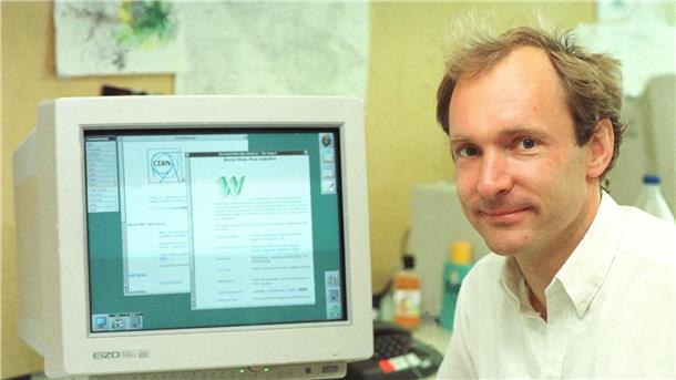 30 Jahre World Wide Web: Eine Welt ohne WWW war möglich „Internet-Erfinder“ Tim Berners-Lee 1994 vor einem Computer.