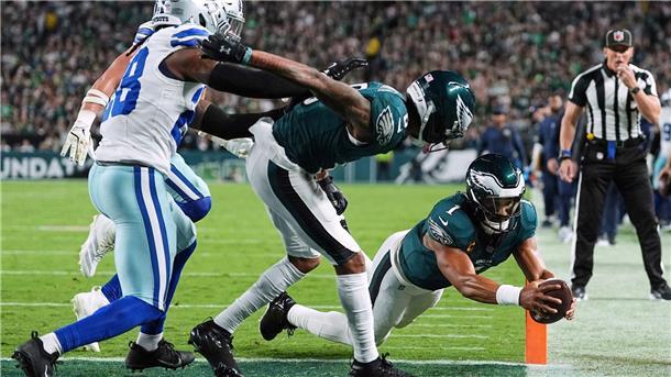 Jalen Hurts erzielte die beiden ersten Touchdowns für den Titelverteidiger.