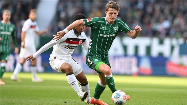 Werder gelingt Neustart: Sieg gegen FC St. Pauli Jens Stage bestritt sein 100. Pflichtspiel für Werder Bremen.