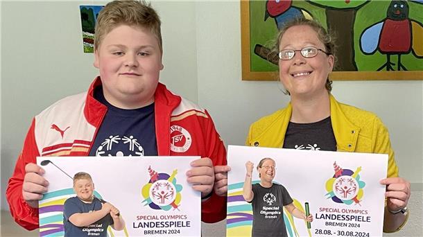 Jeremy Erdmann und Stephanie Milone-Raspino sind die stolzen Gesichter der Landesspiele Bremen 2024.