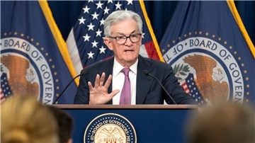 Jerome Powell, Vorsitzender der US-Notenbank Fed, während einer Pressekonferenz in Washington.