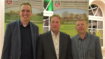 Funktionäre des Kreislandvolks Wesermarsch (von links): Hendrik Lübben, Dr. Karsten Padeken und Rainer Mönnich.