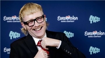 Joost Klein bei der Präsentation des niederländischen Beitrags zum Eurovision Song Contest 2024.
