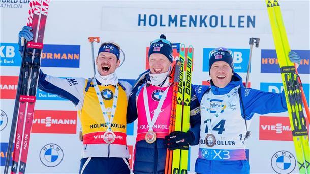 Wichtiger Schritt, märchenhafter Start: Preuß und Bö jubeln Kämpfen noch um die Große Kristallkugel: Sturla Holm Laegreid und Johannes Thingnes Bö.