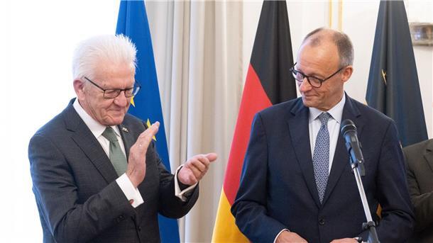 Kanzler Merz absolviert einen Antrittsbesuch in Baden-Württemberg. 