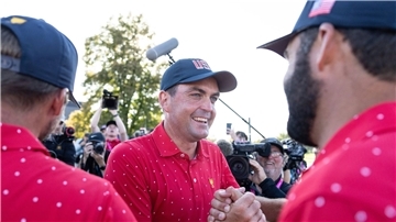Keegan Bradley holte den entscheidenden Punkt für die US-Golfer.