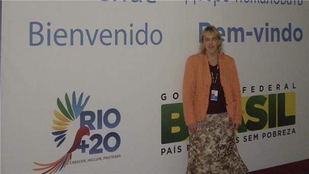Kerstin Suhling auf einer Konferenz der Vereinten Nationen in Rio.