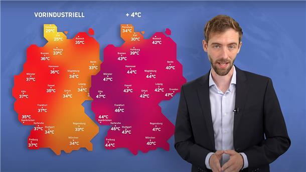 Klaus Russell-Wells moderiert in einem Video "So heiß könnte unsere Zukunft werden" der Helmholtz-Klimainitiative das Wetter der Zukunft. 