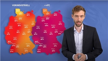 Klaus Russell-Wells moderiert in einem Video "So heiß könnte unsere Zukunft werden" der Helmholtz-Klimainitiative das Wetter der Zukunft. 