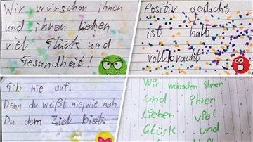 Kurze Worte - große Geste. „Glücklichmacher" erfreuen den Empfänger der Botschaft.