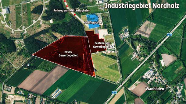 Flughafen Nordholz: Wo Putins Krieg für 400 neue Arbeitsplätze sorgt Gewerbegebiet/Industreigebiet am Flughafen Nordholz