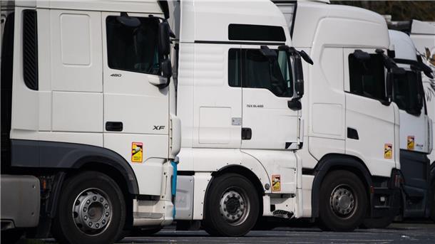 Lastwagen auf einer Rastanlage. Im vergangenen Jahr wurden in der EU 346.986 Lastwagen neu zugelassen.