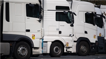 Lastwagen auf einer Rastanlage. Im vergangenen Jahr wurden in der EU 346.986 Lastwagen neu zugelassen.