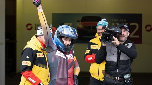 Friedrich, Lochner und Nolte holen EM-Titel im Bob Laura Nolte jubelt. In Lillehammer gewann sie nach dem EM-Titel im Monobob auch den Zweierbob.