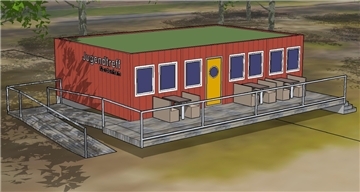 Leicht erhöht, mit Rampe und Treppe ausgestattet: So sollte der Jugendtreff am Strand ursprünglich aussehen. Doch jetzt sind auch andere Varianten im Gespräch.