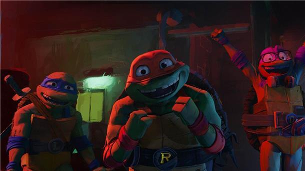 Leonardo (l-r), Raphael, Donatello und Michelangelo liefern Kinospaß für Jung und Alt.