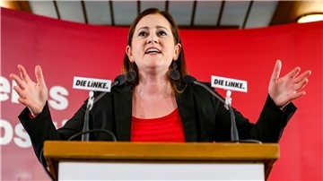 Linken-Chefin Janine Wissler setzt sich für höhere Zahlungen bei der Kindergrundsicherung ein.
