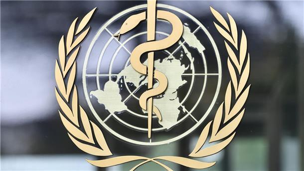 Kind mit Vogelgrippe in Indien schwer erkrankt Logo der Weltgesundheitsorganisation (WHO) vor dem Sitz in Genf.