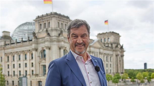 Störung am Rande von ARD-Sommerinterview mit Söder Markus Söder (CSU), Bundesvorsitzender, beim ARD-Sommerinterview vor einem Jahr.