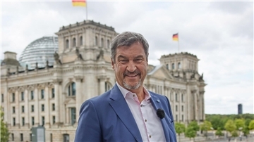 Markus Söder (CSU), Bundesvorsitzender, beim ARD-Sommerinterview vor einem Jahr. 