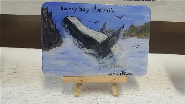Martin Atkinsons Gemälde eines Wales vor Hervey Bay
