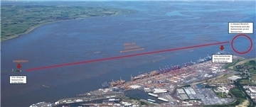 Luftfoto von der Weser bei Bremerhaven
