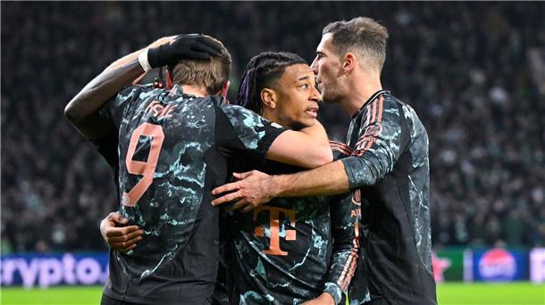 Bayern als Glasgow-Sieger zum Gipfel - „Gut für den Spirit“ Michael Olise (m) erzielte das 1:0.