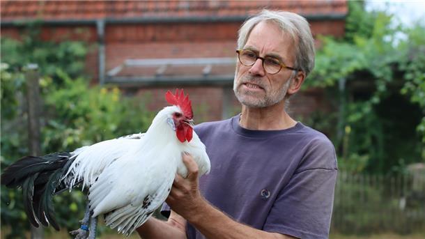 Michael Ruhnau aus Bülstedt setzt sich für den Erhalt alter Nutztierrassen ein. Seit 20 Jahren hält er Mechelner und Ostfriesische Möwen (Foto).