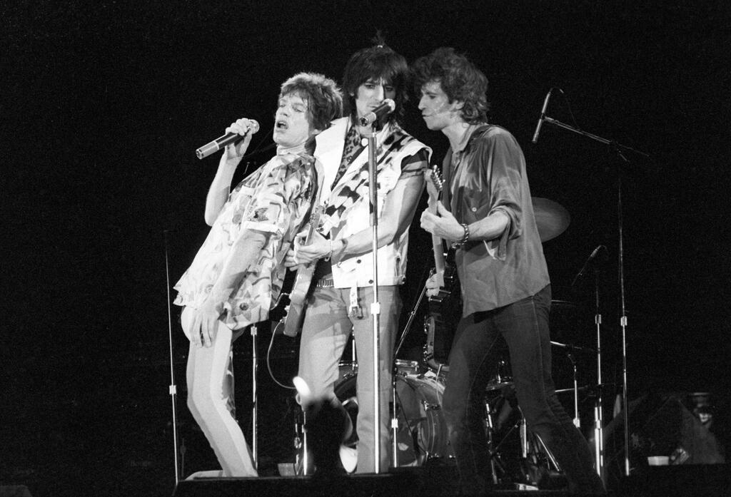 Mick Jagger (l-r), Ron Wood und Keith Richards im Juni 1982.