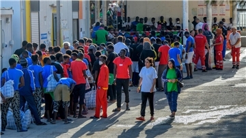 Migranten auf der Insel Lampedusa.