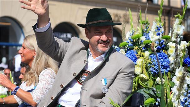 Zweiter Wiesntag startet mit Trachtenzug - Traumwetter Ministerpräsident Söder kommt erneut in Lederhose.