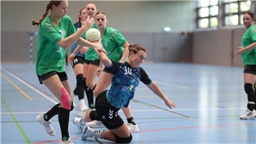 Handballspiel der Frauenmannschaft der HSG Unterweser mit Astrid Eilers