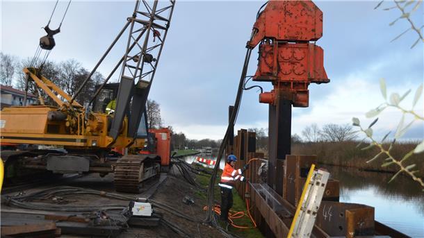 Eine Baustelle in der Stadt Geestland