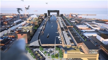 Mittlerweile sind die Pläne für den Alten Fischereihafen in Cuxhaven von Norbert Plambeck bekannt. Doch wann wird der Hafen so aussehen wie hier auf der Architektenskizze mit dem Hotel „Tor zur Welt“ auf dem Kopfgrundstück?